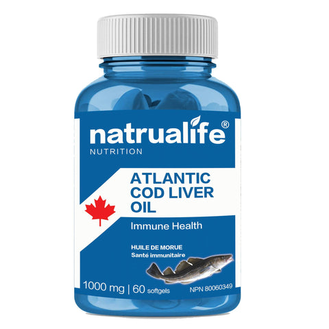 Aceite de bacalao salvaje del ATLÁNTICO NORTE 1000 mg - 60 pastillas